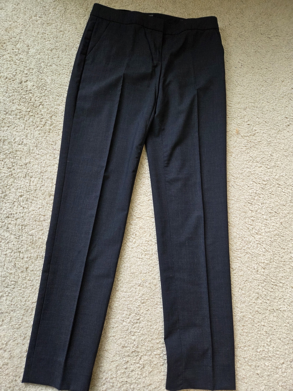 J. Crew Favorite Fit Dark Dray Trousers In Bi-Stretch Wool Size 2T (Tall)